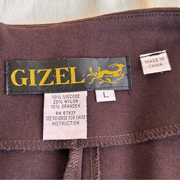 Gizel Brown Gored Midi Skirt Eyelash Lace Trim - Picture 8 of 10